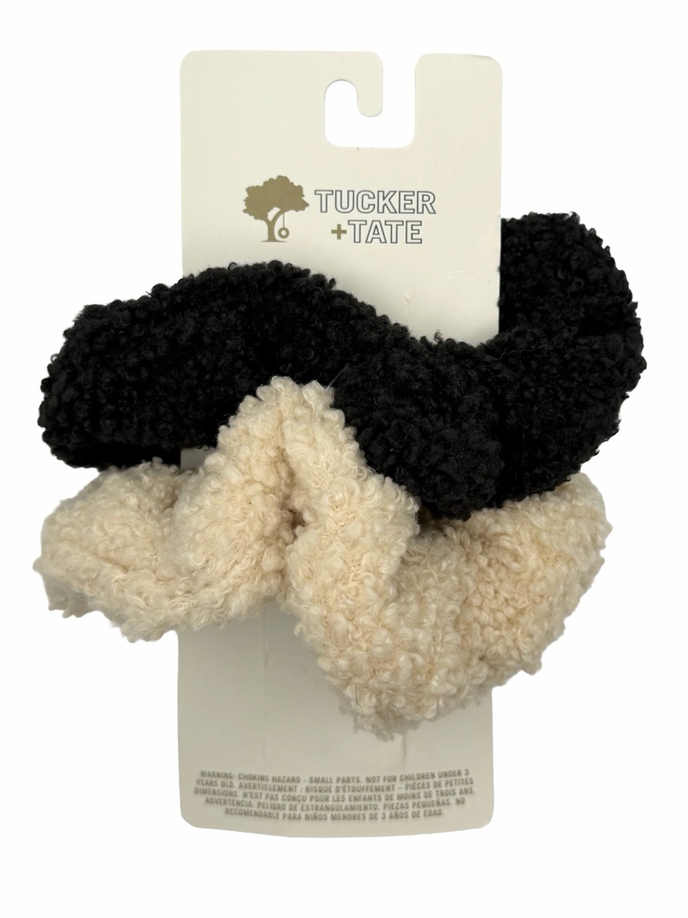 Tucker + Tate Sherpa Fleece Scrunchies 2-Pack Ivory And Black